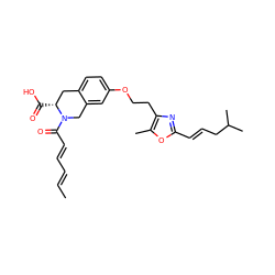 C/C=C/C=C/C(=O)N1Cc2cc(OCCc3nc(/C=C/CC(C)C)oc3C)ccc2C[C@H]1C(=O)O ZINC000003990563