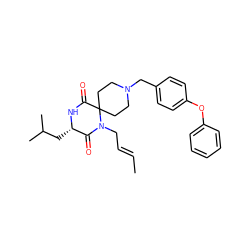 C/C=C/CN1C(=O)[C@H](CC(C)C)NC(=O)C12CCN(Cc1ccc(Oc3ccccc3)cc1)CC2 ZINC000053243502