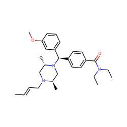 C/C=C/CN1C[C@H](C)N([C@H](c2ccc(C(=O)N(CC)CC)cc2)c2cccc(OC)c2)C[C@H]1C ZINC000022939659