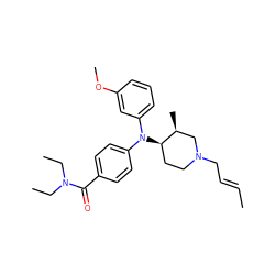 C/C=C/CN1CC[C@@H](N(c2ccc(C(=O)N(CC)CC)cc2)c2cccc(OC)c2)[C@@H](C)C1 ZINC000013862300