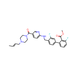 C/C=C/CN1CCN(C(=O)c2ccc(NCc3ccc(-c4cccc(F)c4C(=O)OC)cc3F)nc2)CC1 ZINC000036161499