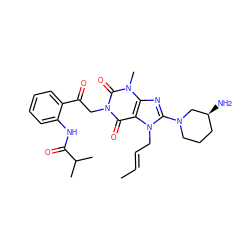 C/C=C/Cn1c(N2CCC[C@H](N)C2)nc2c1c(=O)n(CC(=O)c1ccccc1NC(=O)C(C)C)c(=O)n2C ZINC000114290555