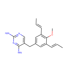 C/C=C/c1cc(Cc2cnc(N)nc2N)cc(/C=C/C)c1OC ZINC000029566936