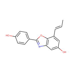 C/C=C/c1cc(O)cc2nc(-c3ccc(O)cc3)oc12 ZINC000013583699