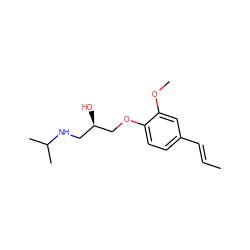 C/C=C/c1ccc(OC[C@H](O)CNC(C)C)c(OC)c1 ZINC000034057555