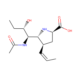 C/C=C\[C@@H]1C[C@H](C(=O)O)N[C@H]1[C@@H](NC(C)=O)[C@@H](O)CC ZINC000029040224