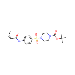 C/C=C\C(=O)Nc1ccc(S(=O)(=O)N2CCN(C(=O)OC(C)(C)C)CC2)cc1 ZINC000084742467