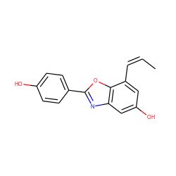 C/C=C\c1cc(O)cc2nc(-c3ccc(O)cc3)oc12 ZINC000028460292