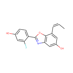 C/C=C\c1cc(O)cc2nc(-c3ccc(O)cc3F)oc12 ZINC000028395140