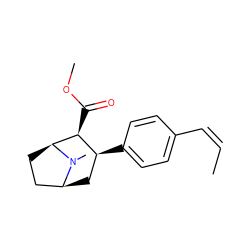 C/C=C\c1ccc([C@H]2C[C@H]3CC[C@@H]([C@H]2C(=O)OC)N3C)cc1 ZINC000027329806