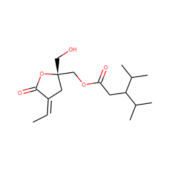 C/C=C1/C[C@@](CO)(COC(=O)CC(C(C)C)C(C)C)OC1=O ZINC000013805672