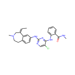 C/C=C1/CN(C)CCc2ccc(Nc3ncc(Cl)c(Nc4ccccc4C(=O)NC)n3)cc21 ZINC000169345223