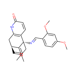 C/C=C1\[C@H]2C=C(C)C[C@]1(/N=C/c1ccc(OC)cc1OC)c1ccc(=O)[nH]c1C2 ZINC000045349390