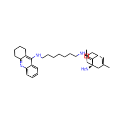 C/C=C1\[C@H]2C=C(C)C[C@]1(N)C[C@@H](NCCCCCCCNc1c3c(nc4ccccc14)CCCC3)C2 ZINC000013704683