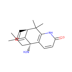 C/C=C1\[C@H]2C=C(C)C[C@]1(N)c1ccc(=O)[nH]c1C2(C)C ZINC000014441834