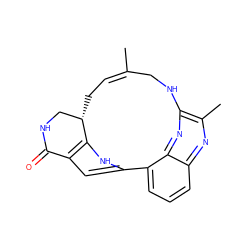 C/C1=C/C[C@H]2CNC(=O)c3cc([nH]c32)-c2cccc3nc(C)c(nc23)NC1 ZINC000150028417