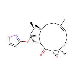 C/C1=C\CC[C@@]2(C)O[C@@H]2C(=O)[C@@H]2CC[C@@H](C)[C@](C)(CC1)[C@H]2COc1ccon1 ZINC000027617980