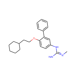 C/N=C(/N)Nc1ccc(OCCC2CCCCC2)c(-c2ccccc2)c1 ZINC000028009541