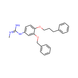 C/N=C(/N)Nc1ccc(OCCCc2ccccc2)c(OCc2ccccc2)c1 ZINC000028002856