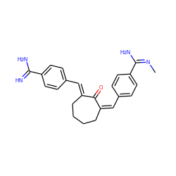 C/N=C(/N)c1ccc(/C=C2/CCCC/C(=C\c3ccc(C(=N)N)cc3)C2=O)cc1 ZINC000013803409