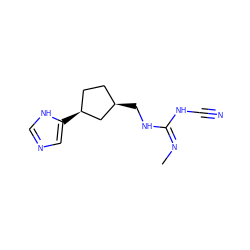 C/N=C(/NC#N)NC[C@@H]1CC[C@H](c2cnc[nH]2)C1 ZINC000653882396