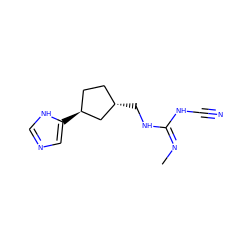 C/N=C(/NC#N)NC[C@H]1CC[C@H](c2cnc[nH]2)C1 ZINC000653888083