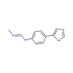 C/N=C/Nc1ccc(-c2cnc[nH]2)cc1 ZINC000005114043