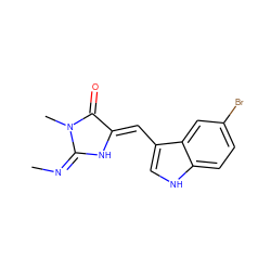 C/N=C1/N/C(=C\c2c[nH]c3ccc(Br)cc23)C(=O)N1C ZINC000084689512