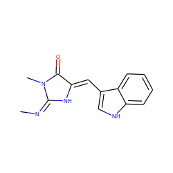 C/N=C1/N/C(=C\c2c[nH]c3ccccc23)C(=O)N1C ZINC000013371029