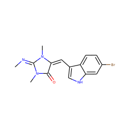 C/N=C1\N(C)C(=O)/C(=C\c2c[nH]c3cc(Br)ccc23)N1C ZINC000084672523