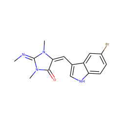 C/N=C1\N(C)C(=O)/C(=C\c2c[nH]c3ccc(Br)cc23)N1C ZINC000084707345