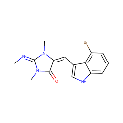 C/N=C1\N(C)C(=O)/C(=C\c2c[nH]c3cccc(Br)c23)N1C ZINC000084689514