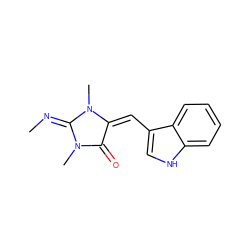 C/N=C1\N(C)C(=O)/C(=C\c2c[nH]c3ccccc23)N1C ZINC000013371022