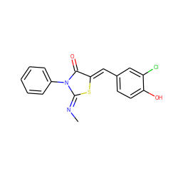 C/N=C1\S/C(=C\c2ccc(O)c(Cl)c2)C(=O)N1c1ccccc1 ZINC000049089566