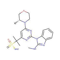 C=[S@@](N)(=O)C(C)(C)c1cc(N2CCOC[C@H]2C)nc(-n2c(NC)nc3ccccc32)n1 ZINC000169694616