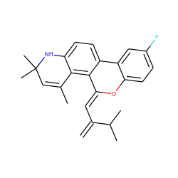 C=C(/C=C1\Oc2ccc(F)cc2-c2ccc3c(c21)C(C)=CC(C)(C)N3)C(C)C ZINC000013490430