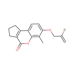 C=C(Br)COc1ccc2c3c(c(=O)oc2c1C)CCC3 ZINC000045497626