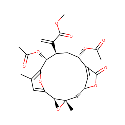 C=C(C(=O)OC)[C@H]1C[C@H](OC(C)=O)C2=C[C@@H](C[C@]3(C)O[C@H]3c3cc(C)c(o3)[C@@H]1OC(C)=O)OC2=O ZINC000013822112