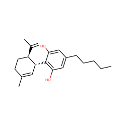 C=C(C)[C@@H]1CCC(C)=C[C@H]1c1c(O)cc(CCCCC)cc1O ZINC000004097406
