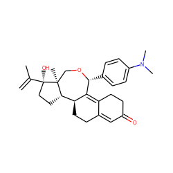 C=C(C)[C@]1(O)CC[C@H]2[C@@H]3CCC4=CC(=O)CCC4=C3[C@@H](c3ccc(N(C)C)cc3)OC[C@@]21C ZINC000062178914