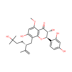 C=C(C)[C@H](CCC(C)(C)O)Cc1c(O)cc(OC)c2c1O[C@H](c1ccc(O)cc1O)[C@@H](O)C2=O ZINC000013817006