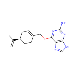 C=C(C)[C@H]1CC=C(COc2nc(N)nc3[nH]cnc23)CC1 ZINC000027078380