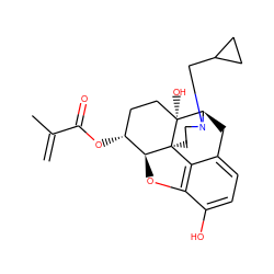 C=C(C)C(=O)O[C@@H]1CC[C@@]2(O)[C@H]3Cc4ccc(O)c5c4[C@@]2(CCN3CC2CC2)[C@H]1O5 ZINC000058525392