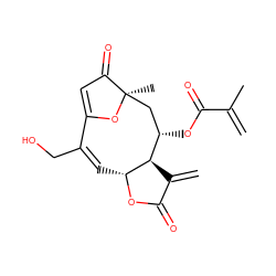 C=C(C)C(=O)O[C@H]1C[C@@]2(C)OC(=CC2=O)/C(CO)=C\[C@H]2OC(=O)C(=C)[C@H]12 ZINC000005410014