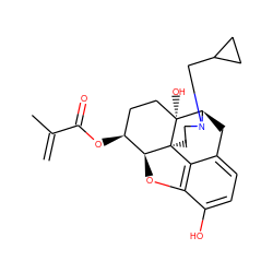 C=C(C)C(=O)O[C@H]1CC[C@@]2(O)[C@H]3Cc4ccc(O)c5c4[C@@]2(CCN3CC2CC2)[C@H]1O5 ZINC000103246145