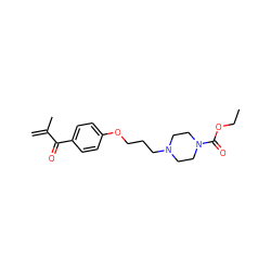 C=C(C)C(=O)c1ccc(OCCCN2CCN(C(=O)OCC)CC2)cc1 ZINC000013444697