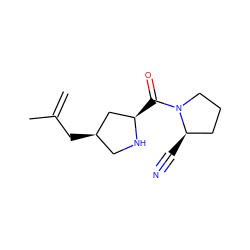 C=C(C)C[C@@H]1CN[C@H](C(=O)N2CCC[C@H]2C#N)C1 ZINC000028714232