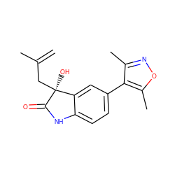 C=C(C)C[C@]1(O)C(=O)Nc2ccc(-c3c(C)noc3C)cc21 ZINC000219548737