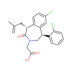 C=C(C)C[C@H]1C(=O)N(CC(=O)O)C[C@H](c2ccccc2Cl)c2cc(Cl)ccc21 ZINC000071318913