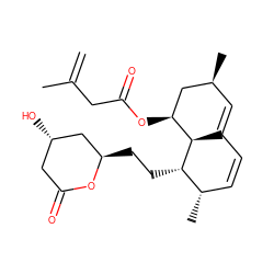 C=C(C)CC(=O)O[C@H]1C[C@@H](C)C=C2C=C[C@H](C)[C@H](CC[C@@H]3C[C@@H](O)CC(=O)O3)[C@H]21 ZINC000027983325